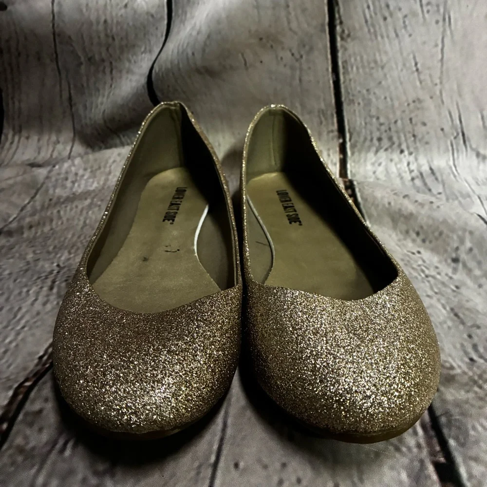 5/$20 Lower East Side‎ Women’s Gold Glitter Ballet Fairycore Flats Shoes Size 8W